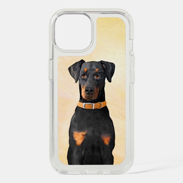 Doberman Pinscher Uncropped Painting Original Art Speck iPhone Case (Front)