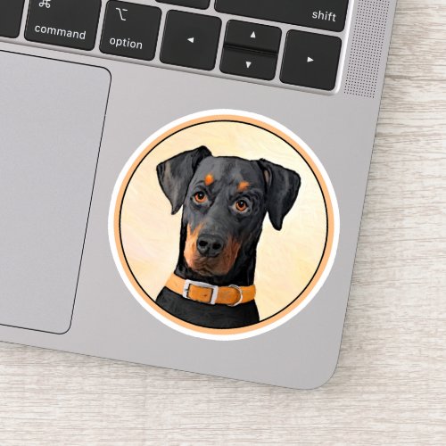 Doberman Pinscher Uncropped Painting Original Art Sticker