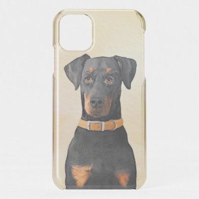 Doberman Pinscher Uncropped Painting Original Art iPhone 11 Case