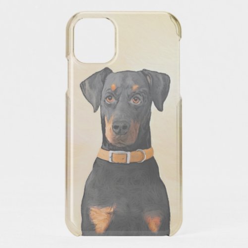 Doberman Pinscher Uncropped Painting Original Art iPhone 11 Case