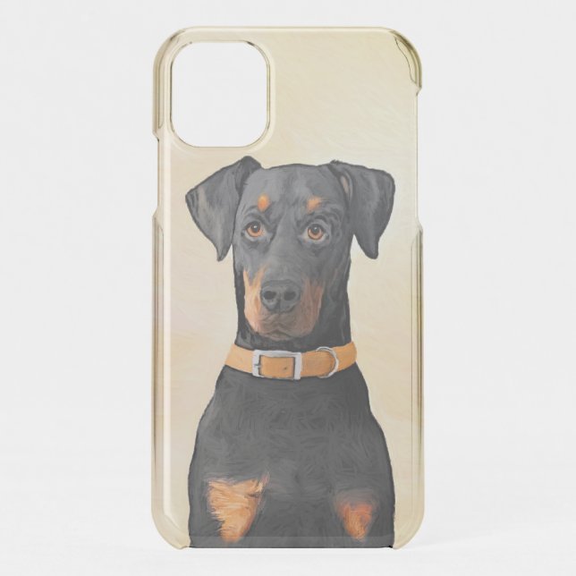 Doberman Pinscher Uncropped Painting Original Art Uncommon iPhone Case (Back)