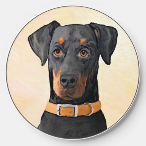 Doberman Pinscher Uncropped Painting Original Art Wireless Charger