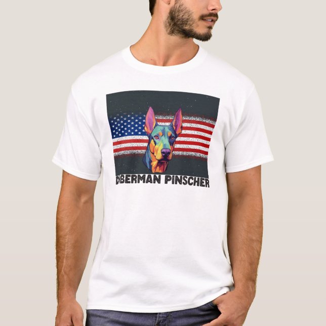 Doberman Pinscher USA T-Shirt (Front)