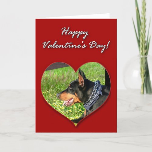 Doberman Pinscher Valentines Day Card