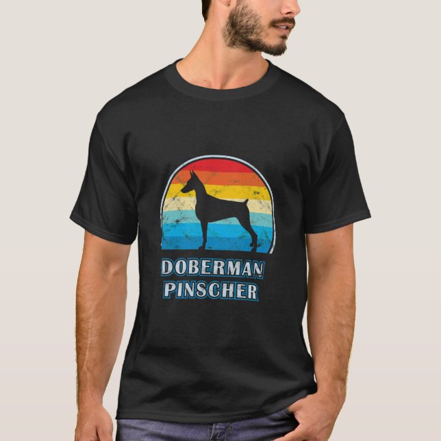 Doberman Pinscher Vintage Design Dog T-Shirt (Front)