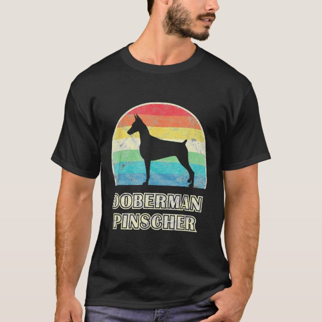 Doberman Pinscher Vintage Style Dog T-Shirt (Front)