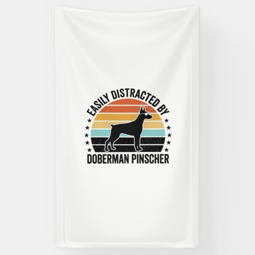 Doberman Pinscher Vintage Sunset Graphic Tee Desig Banner
