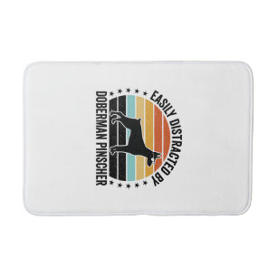 Doberman Pinscher Vintage Sunset Graphic Tee Desig Bath Mat