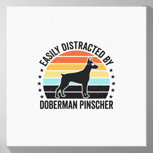 Doberman Pinscher Vintage Sunset Graphic Tee Desig Canvas Photo Tile
