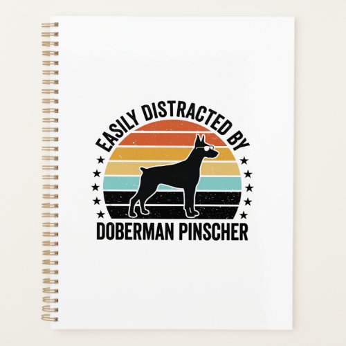 Doberman Pinscher Vintage Sunset Graphic Tee Desig Planner