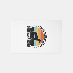 Doberman Pinscher Vintage Sunset Graphic Tee Desig Rug