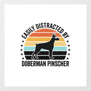 Doberman Pinscher Vintage Sunset Graphic Tee Desig Window Cling
