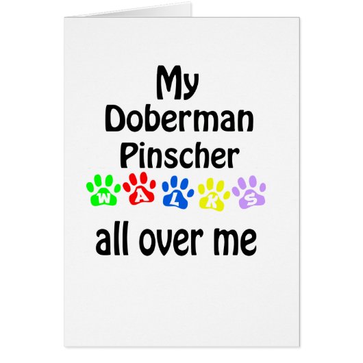 Doberman Pinscher Walks Design Cards (Front)