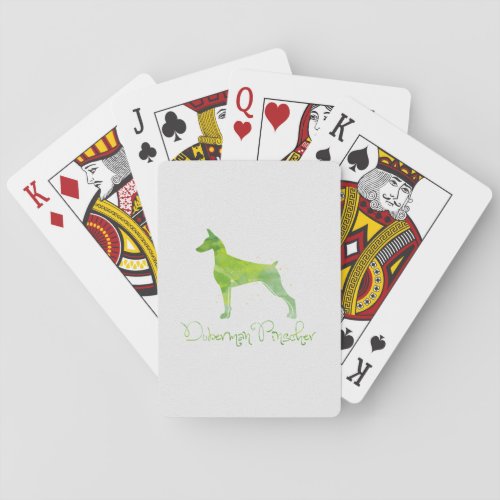 Doberman Pinscher Watercolor Design Playing Cards