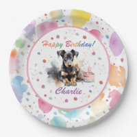 Doberman Pinscher Watercolor Paper Plate