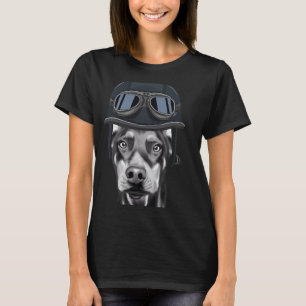 Doberman Pinscher Wearing Vintage Motorcycle Helme T-Shirt
