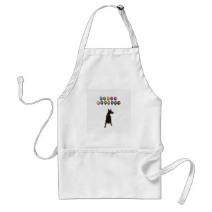 Doberman Pinscher wishing Happy New Year 2016 Adult Apron