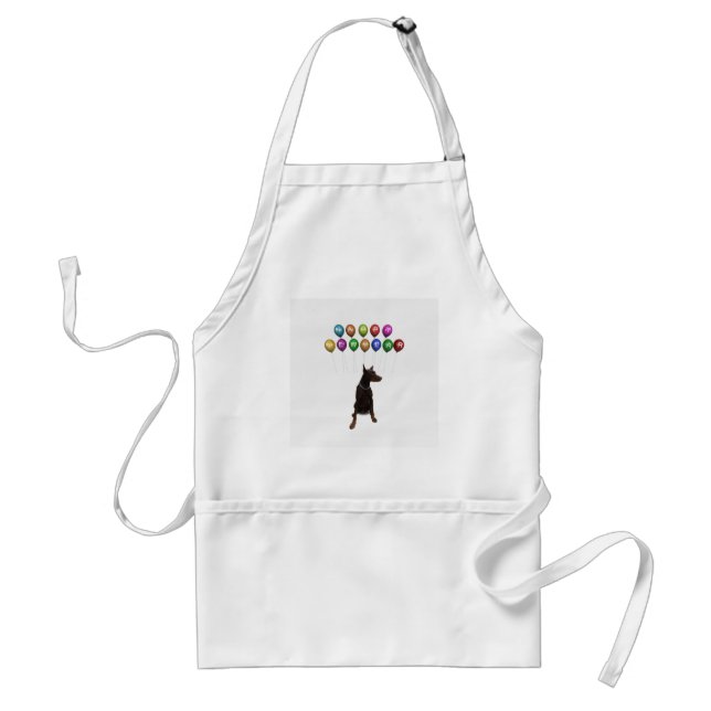 Doberman Pinscher wishing Happy New Year 2016 Adult Apron (Front)
