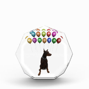 Doberman Pinscher wishing Happy New Year 2016 Award