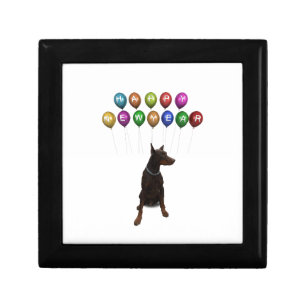 Doberman Pinscher wishing Happy New Year 2016 Jewelry Box