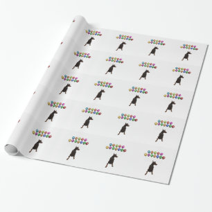 Doberman Pinscher wishing Happy New Year 2016 Wrapping Paper