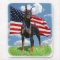 Doberman Pinscher with flag mousepad