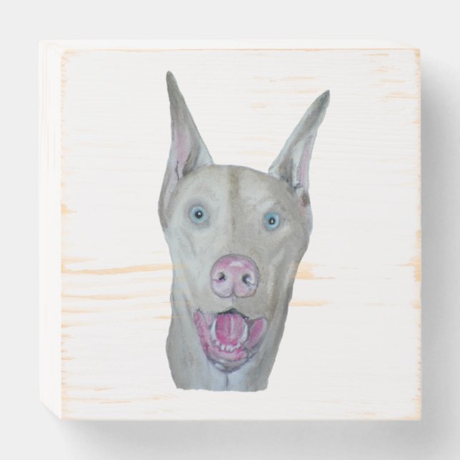 Doberman Pinscher Wooden Box Sign (Front Horizontal)