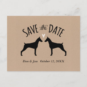 Doberman Pinschers Wedding Save the Date Announcement Postcard