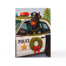 Doberman Police Holiday Card