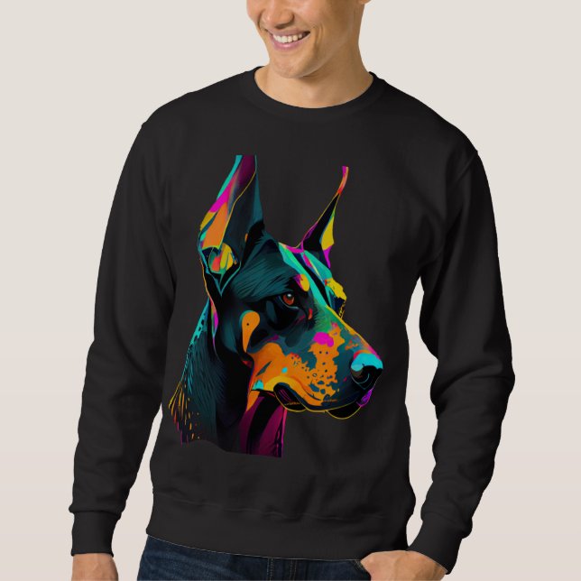 Doberman  Pop Dobie Cute Doberman Sweatshirt (Front)