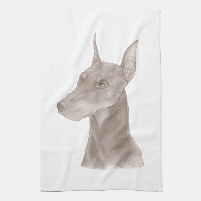 Doberman Portrait Towel (Vertical)