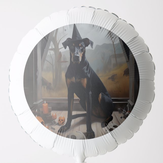 Doberman Pumpkins Halloween Scary Balloon (Front)