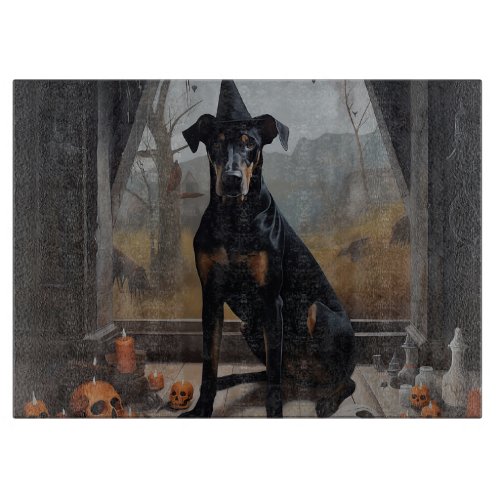 Doberman Pumpkins Halloween Scary Cutting Board