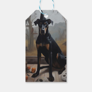 Doberman Pumpkins Halloween Scary Gift Tags