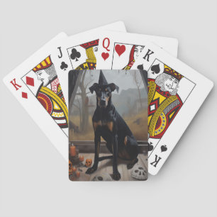 Doberman Pumpkins Halloween Scary Poker Cards