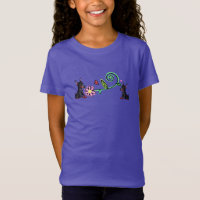 Doberman puppies and flowers girl's T-Shirt
