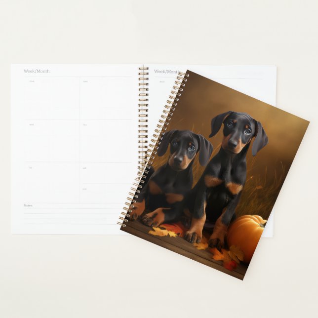 Doberman Puppy Autumn Delight Pumpkin  Planner (Display)