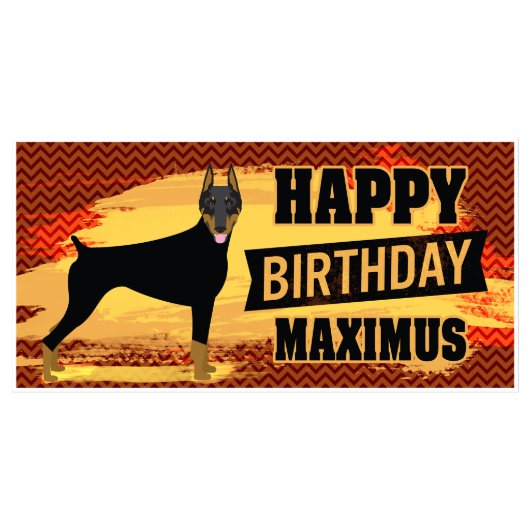 Doberman Puppy Dog Birthday Banner (Front)