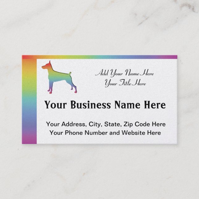 Doberman Rainbow gifts Business Card (Front)