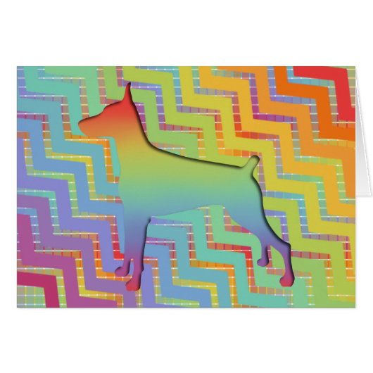 Doberman Rainbow gifts Cards (Front Horizontal)