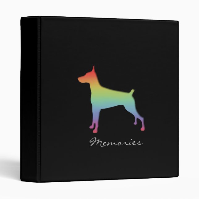 Doberman Rainbow Photo Album 3 Ring Binder (Front/Spine)