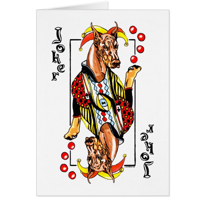 Doberman Red Joker Card