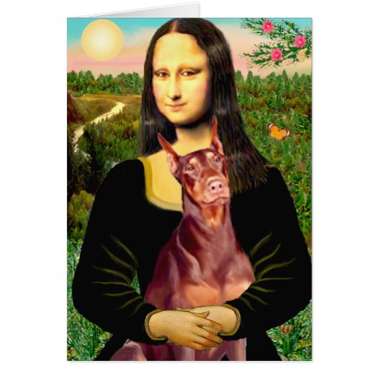 Doberman (red) - Mona Lisa Cards (Front)