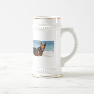 Doberman - Red - Sand in My Eyes Beer Stein