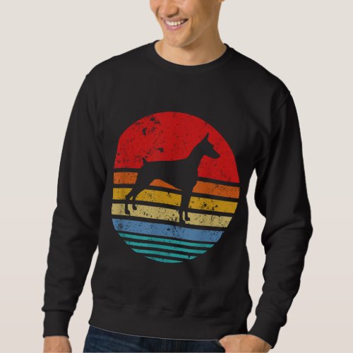 Doberman Retro Sunset Distressed Mom Dad Dog Lover Sweatshirt