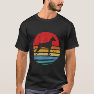 Doberman Retro Sunset Distressed Mom Dad Dog Lover T-Shirt
