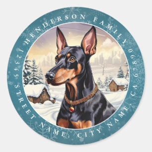 Doberman Round Stickers