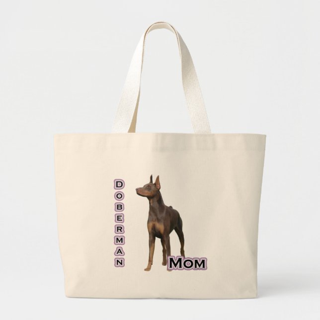 Doberman(rust) Mom 4 Large Tote Bag (Front)