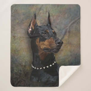 Doberman sherpa blanket