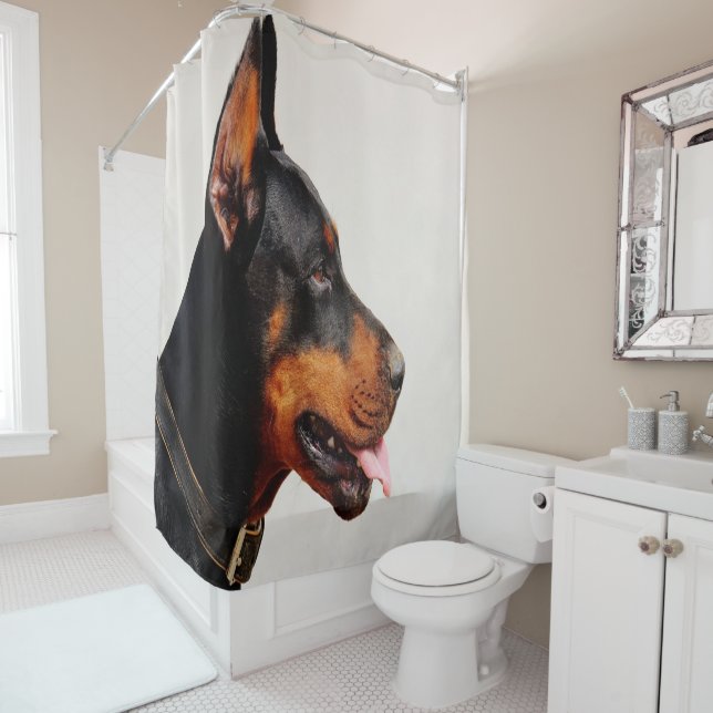 Doberman Shower Curtain (In Situ)